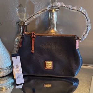 Dooney & Bourke Midnight Blue and Brown Pouchette- NWT